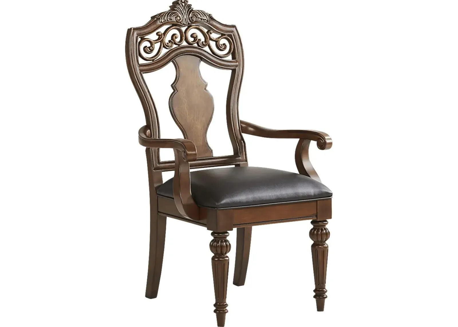 Handly Manor Pecan Wood Back Arm Chair