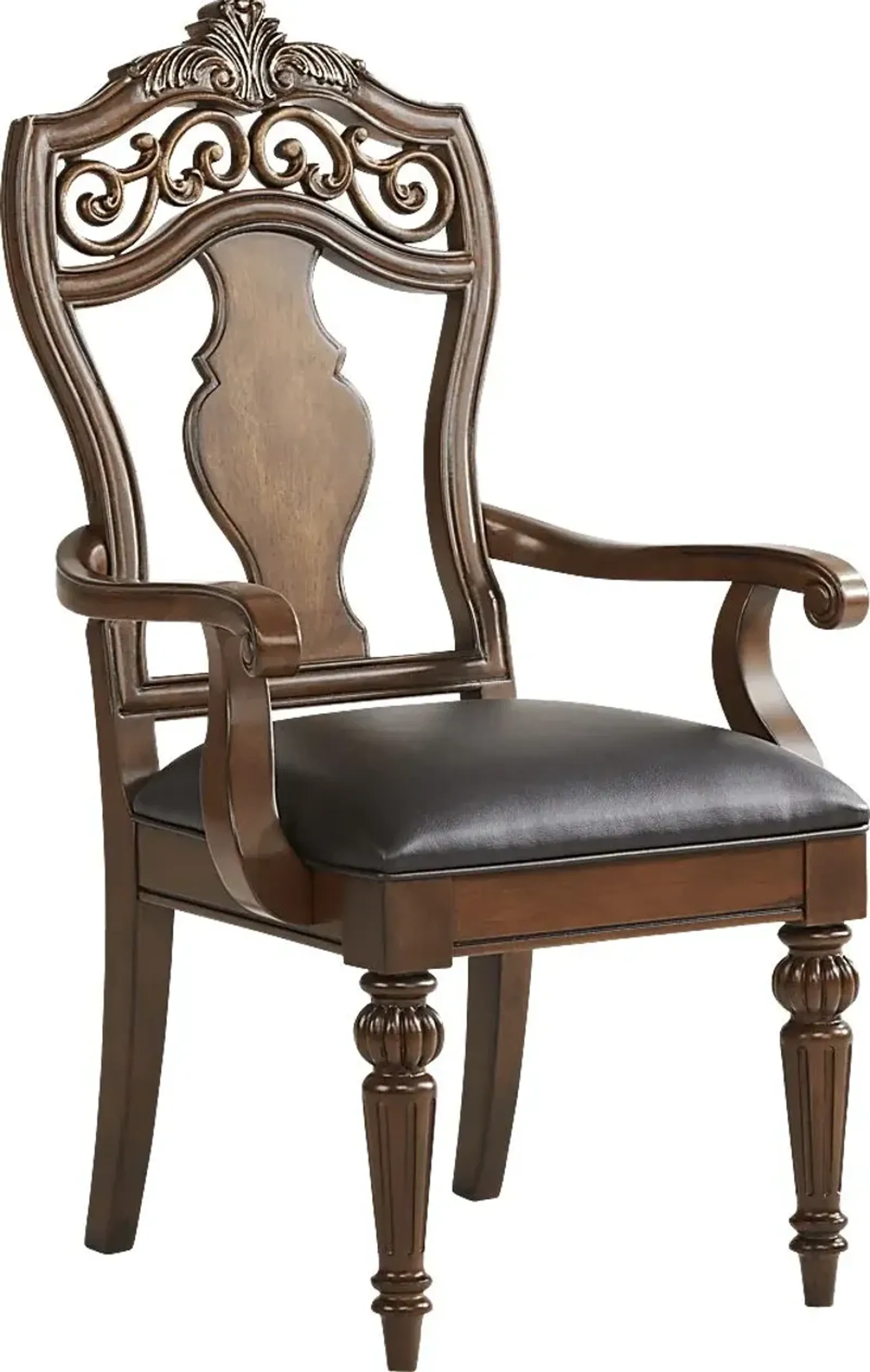 Handly Manor Pecan Wood Back Arm Chair