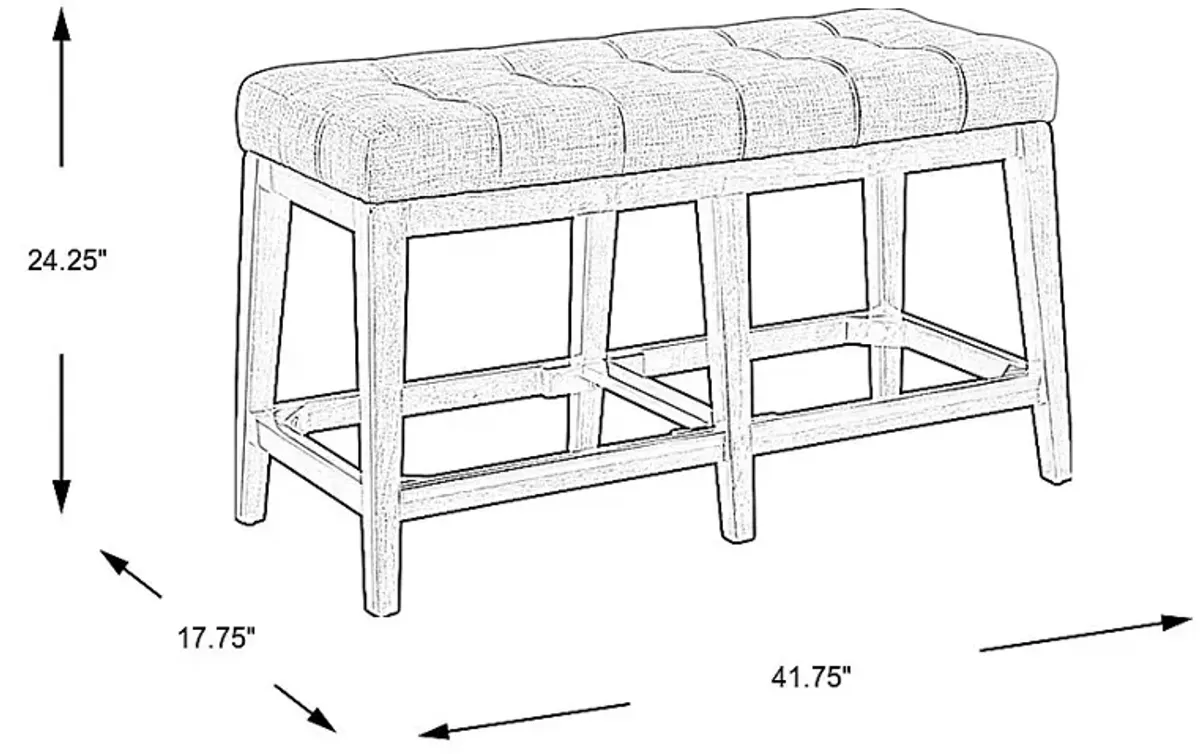 Walstead Place Beige Upholstered Counter Height Bench