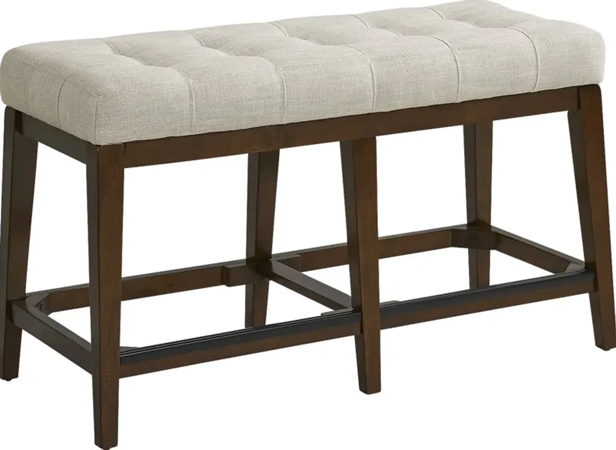 Walstead Place Beige Upholstered Counter Height Bench