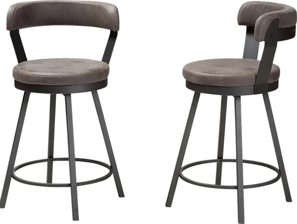 Summerglen Gray Bar Height Stool, Set of 2