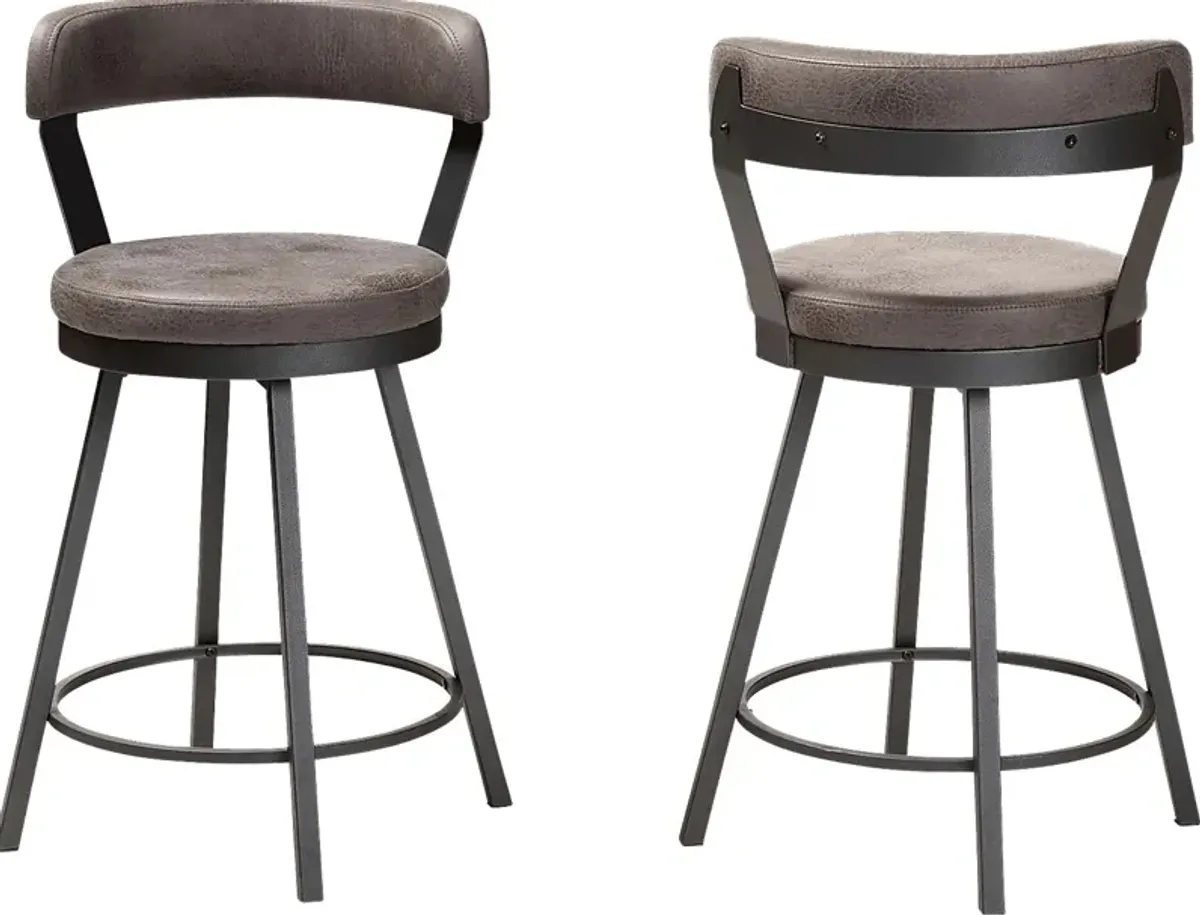 Summerglen Gray Bar Height Stool, Set of 2