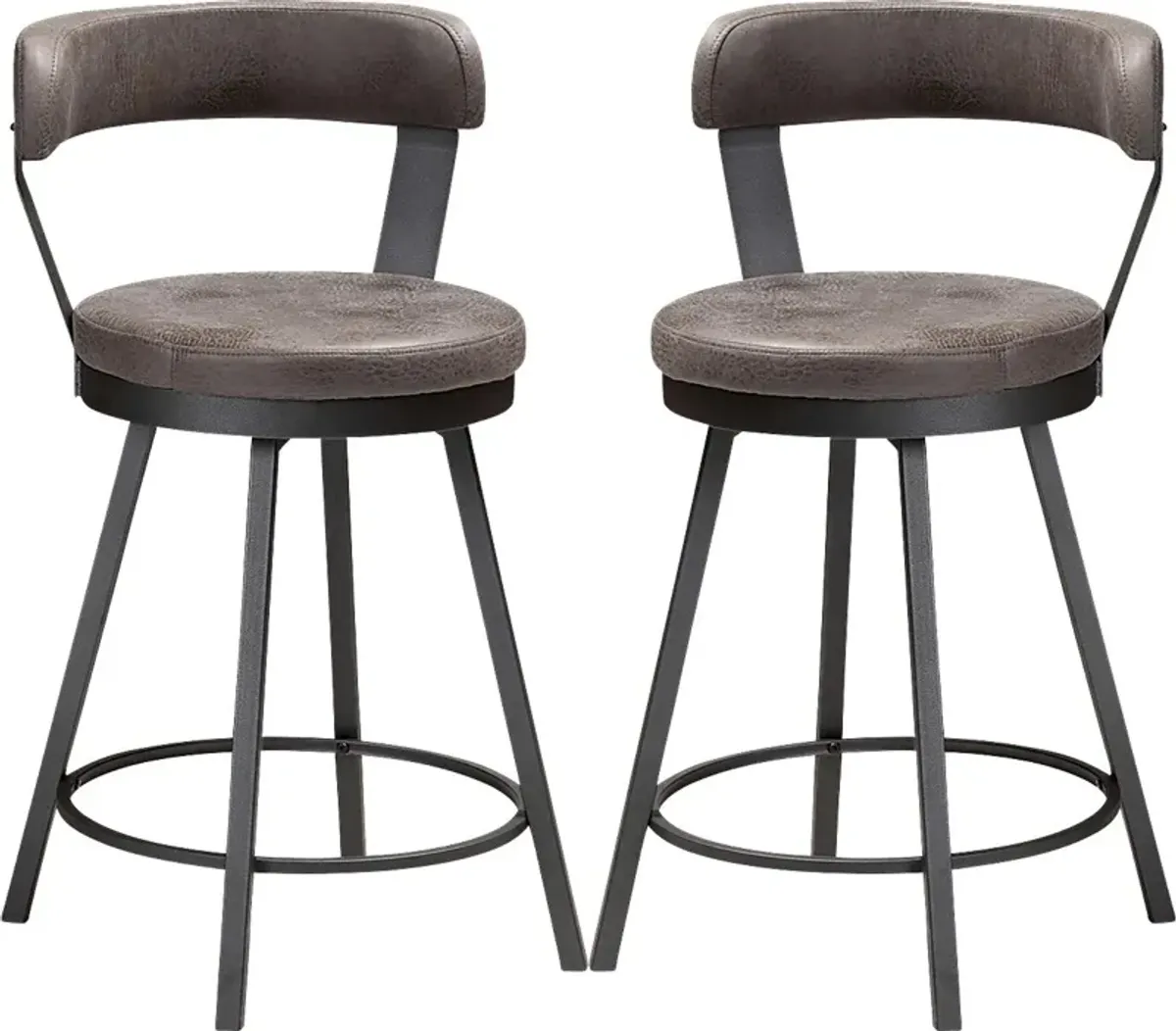 Summerglen Gray Bar Height Stool, Set of 2