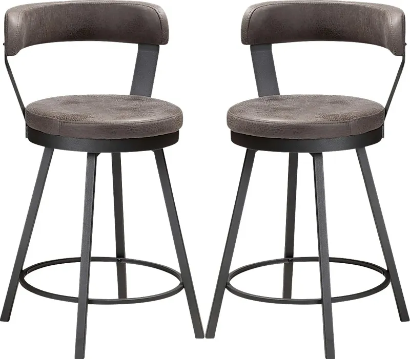 Summerglen Gray Bar Height Stool, Set of 2