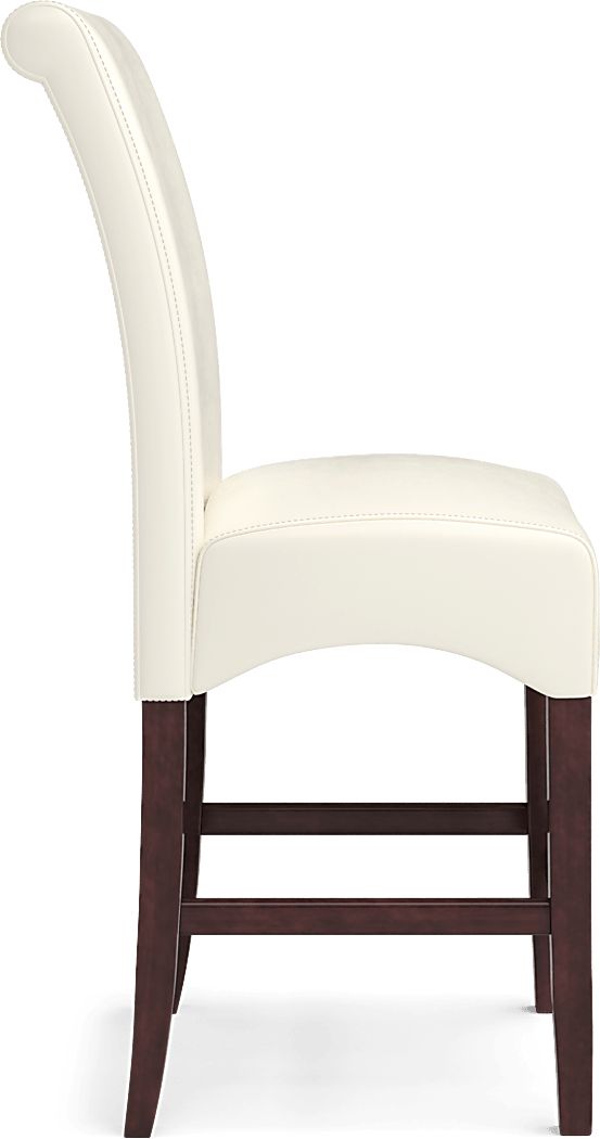 Ciara Espresso 5 Pc 48"" Counter Height Dining Set with Ivory Stools