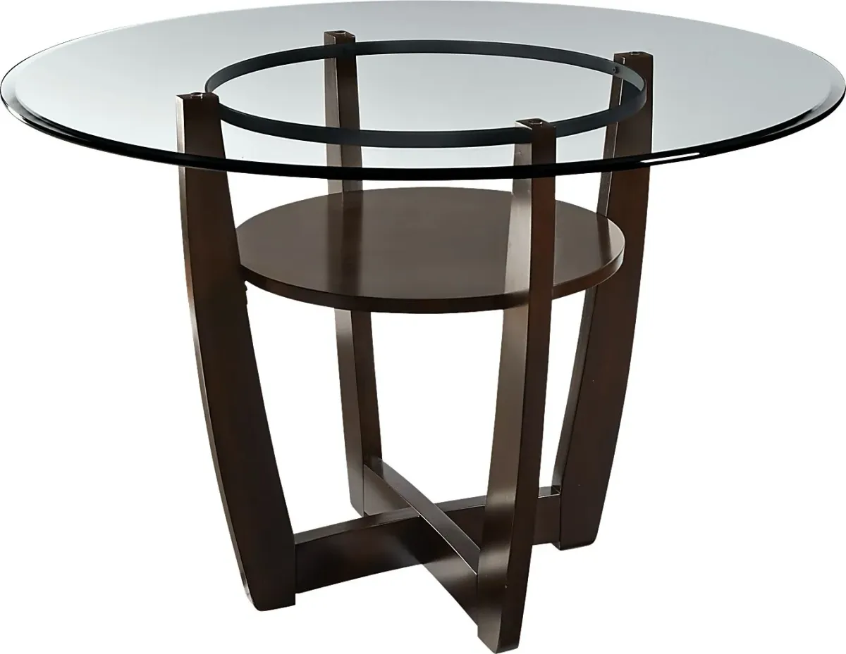 Ciara Espresso 5 Pc 48" Counter Height Dining Set with Red Stools