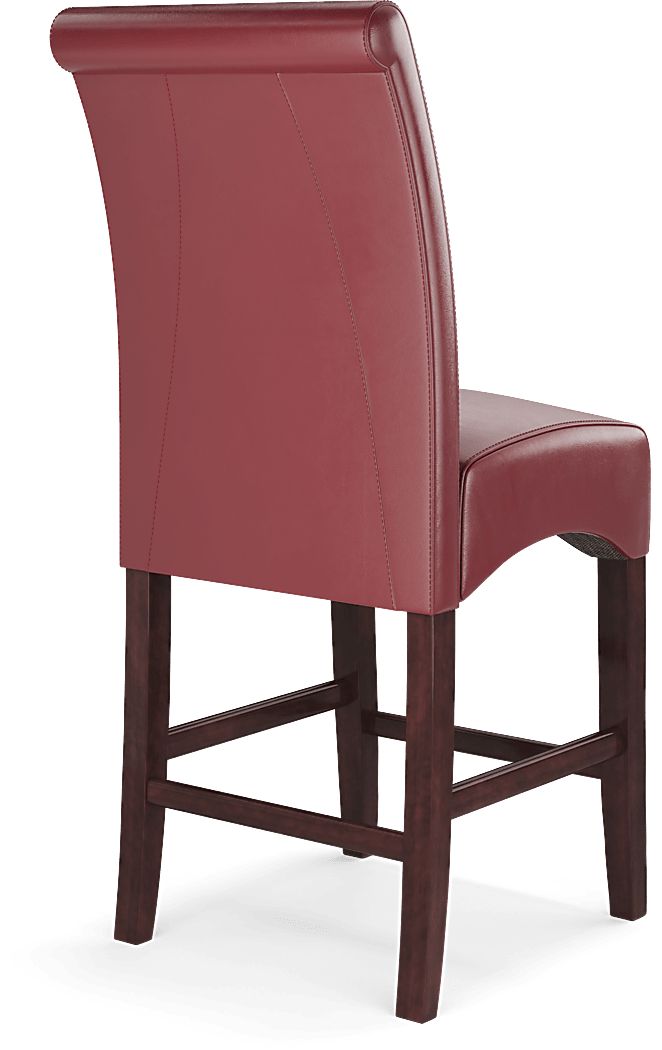 Ciara Espresso 5 Pc 48"" Counter Height Dining Set with Red Stools