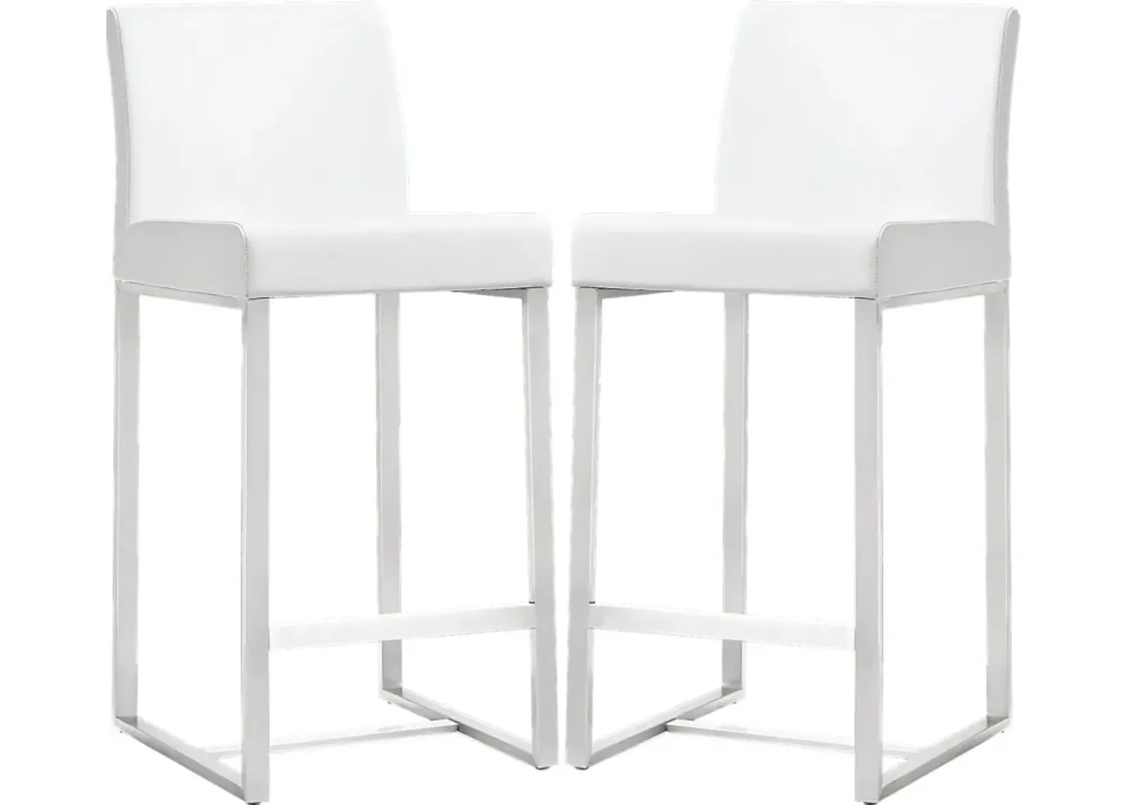 Silas White Counter Height Stools (Set of 2)