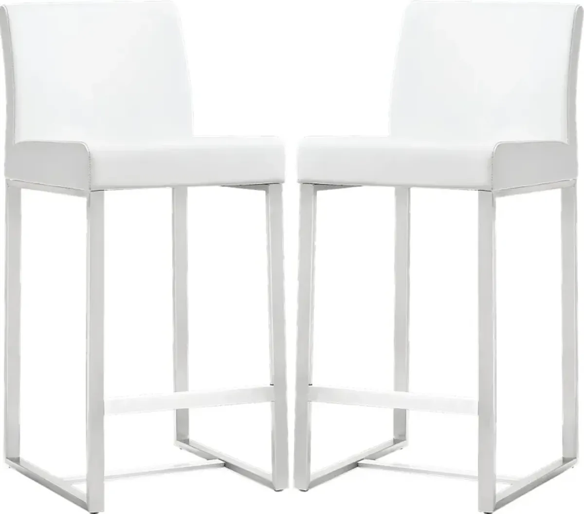 Silas White Counter Height Stools (Set of 2)