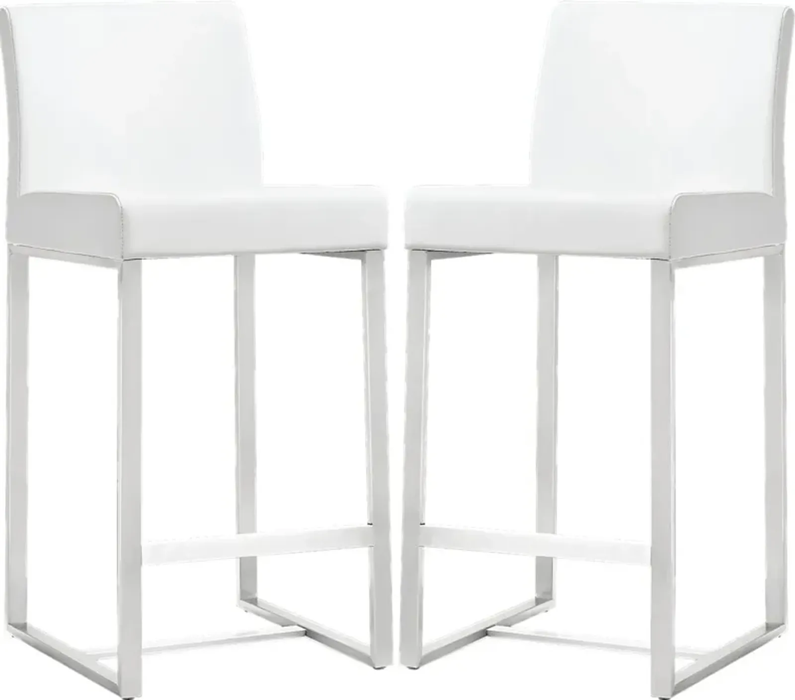 Silas White Counter Height Stools (Set of 2)