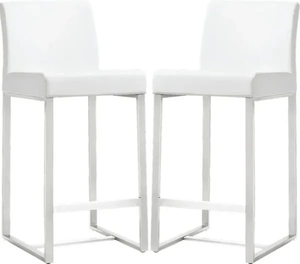 Silas White Counter Height Stools (Set of 2)