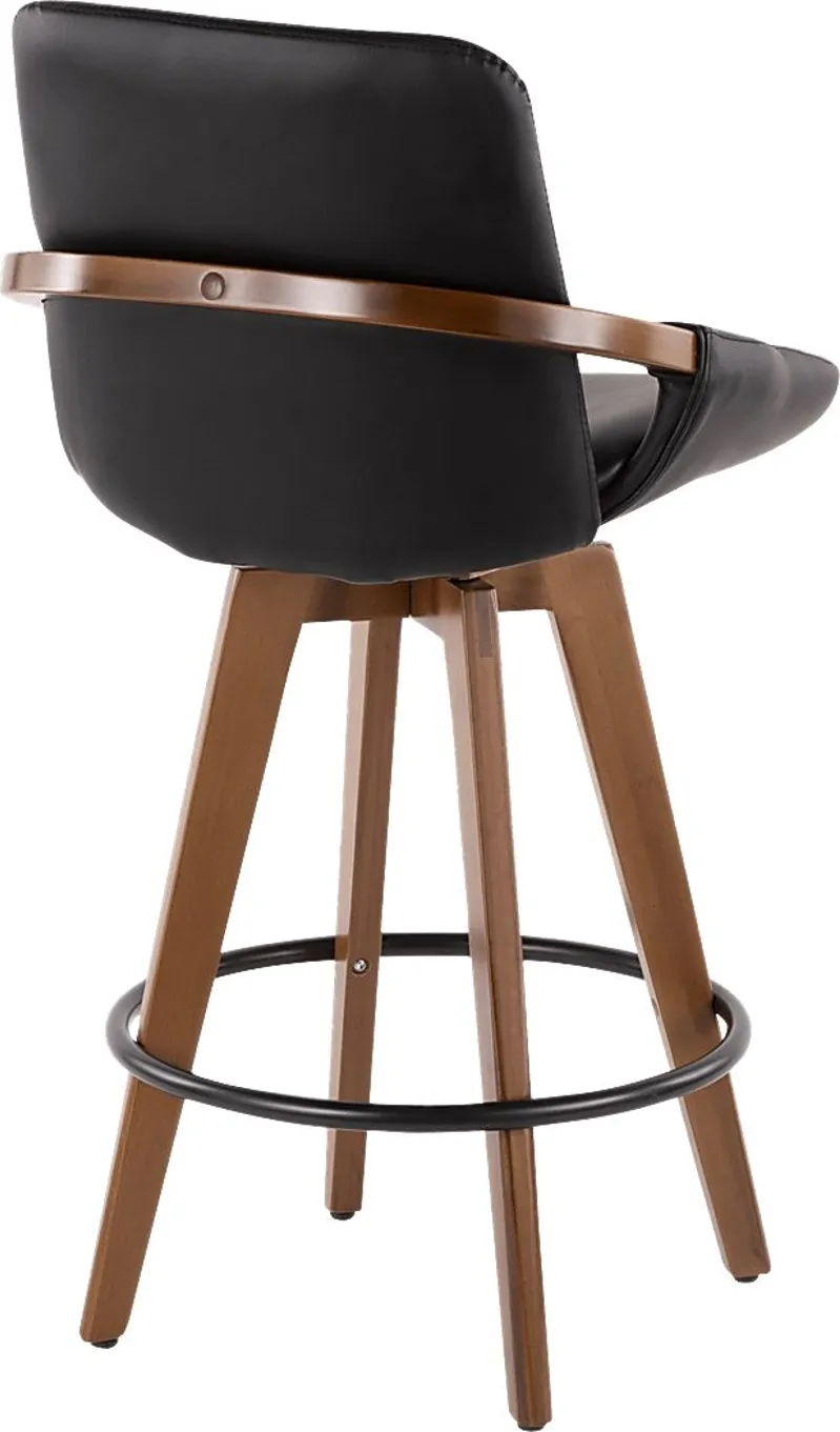 Daylilly Black Swivel Counter Height Stool