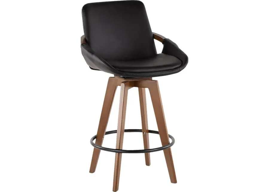 Daylilly Black Swivel Counter Height Stool