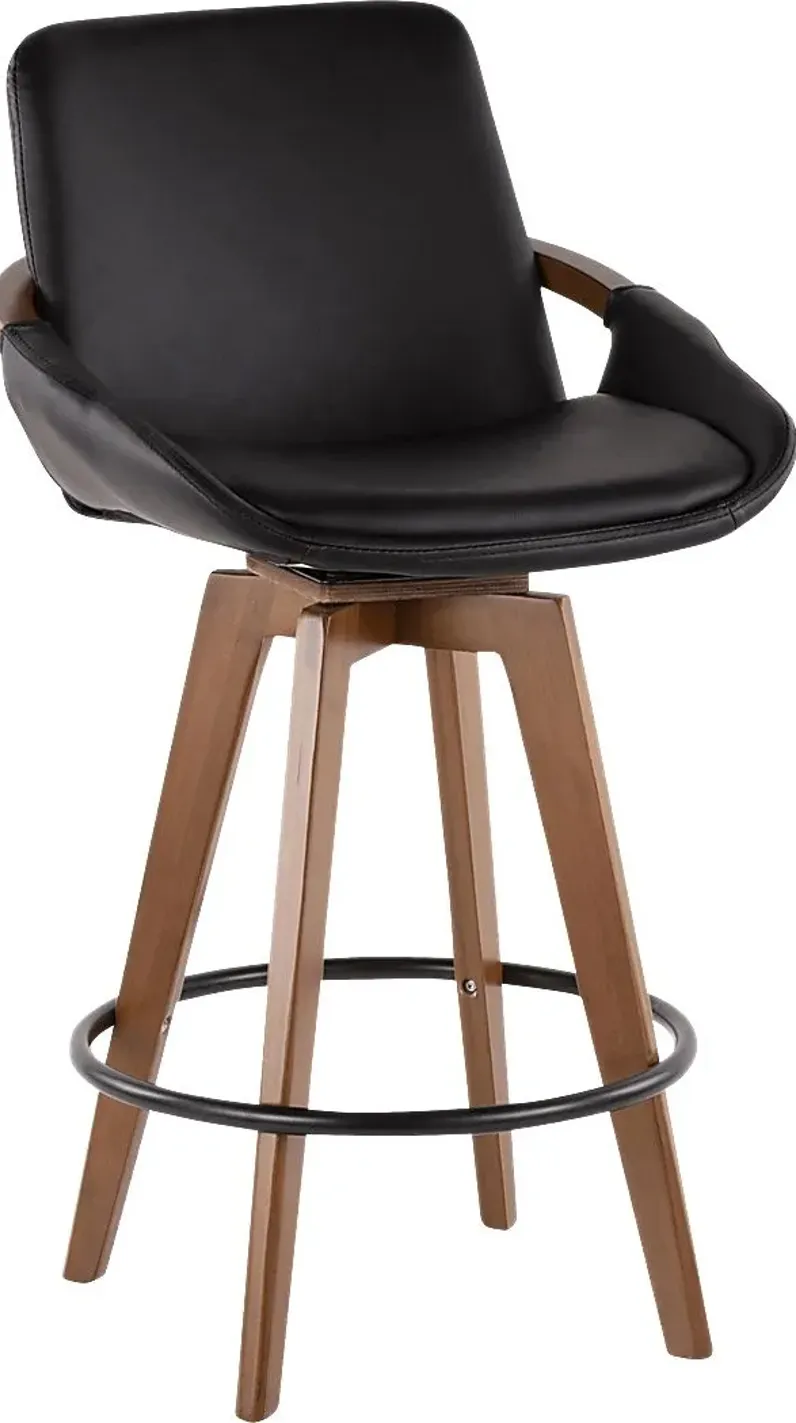 Daylilly Black Swivel Counter Height Stool