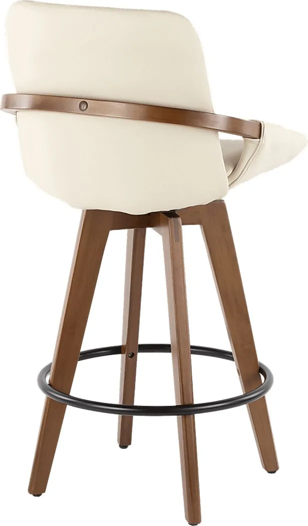 Daylilly Cream Swivel Counter Height Stool