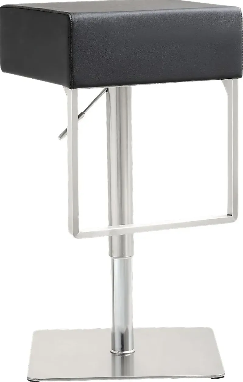 Cadiz Black Adjustable Swivel Barstool