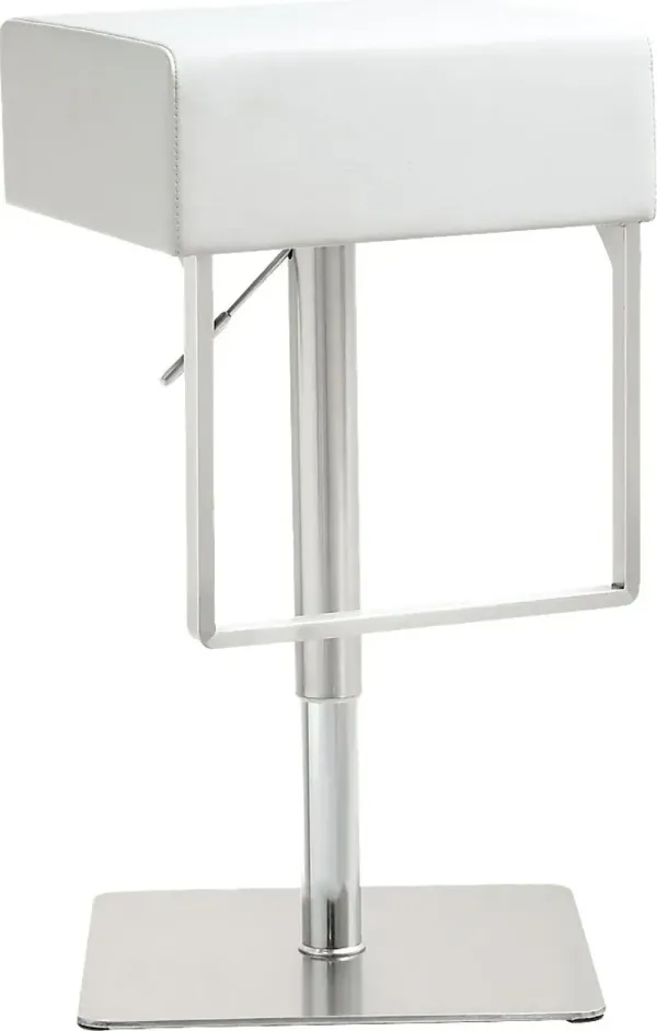 Cadiz White Adjustable Swivel Barstool