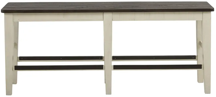 Kenbridge White 6 Pc Counter Height Dining Room with Kyoto Stools and Bench