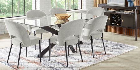 Hollybrooke Black 5 Pc Dining Room with Light Gray Chairs