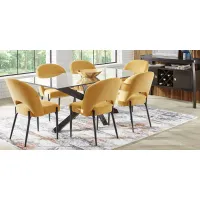 Hollybrooke Black 5 Pc Dining Room with Honey Chairs