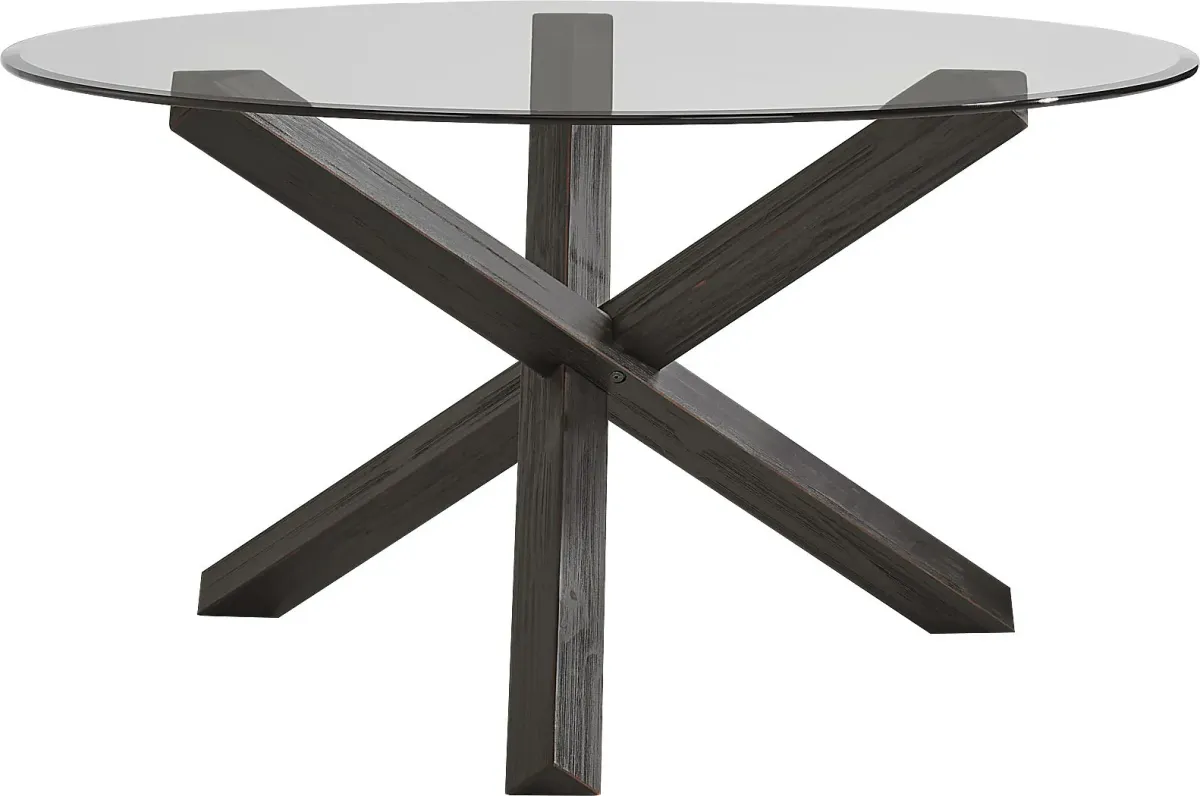 Hollybrooke Black 5 Pc Round Dining Room with Bordeaux Chairs