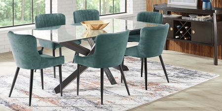 Hollybrooke Black 5 Pc Dining Room with Ink Chairs