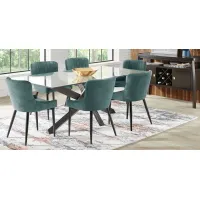 Hollybrooke Black 5 Pc Dining Room with Ink Chairs