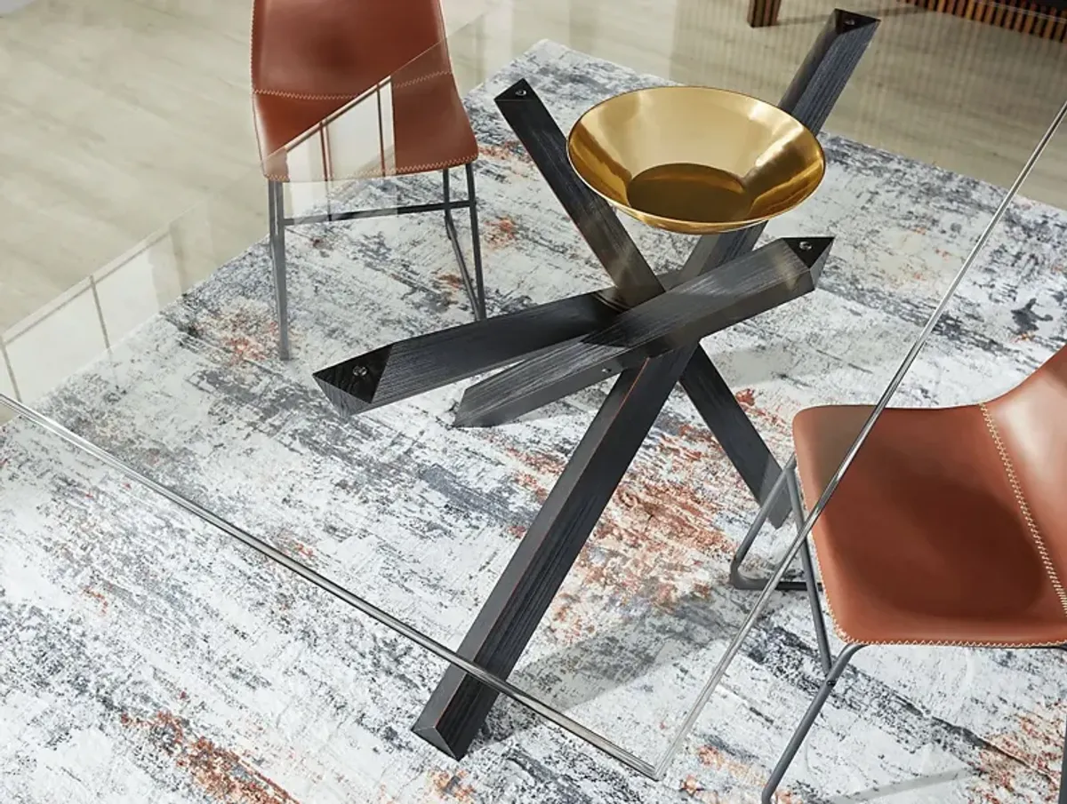 Hollybrooke Black 5 Pc Dining Room with Moss Chairs