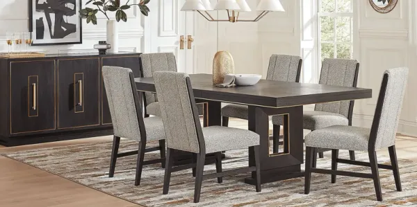 Wilshire Merlot 8 Pc Dining Room with Upholstered Chairs