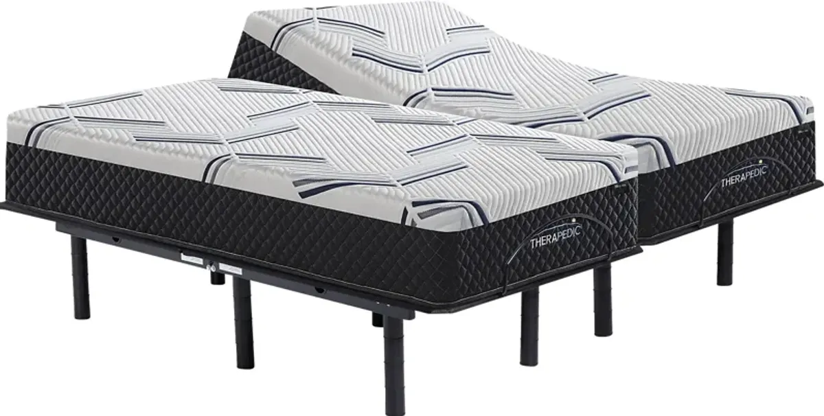 Therapedic Milford Split King Mattress with Head Up Only Base