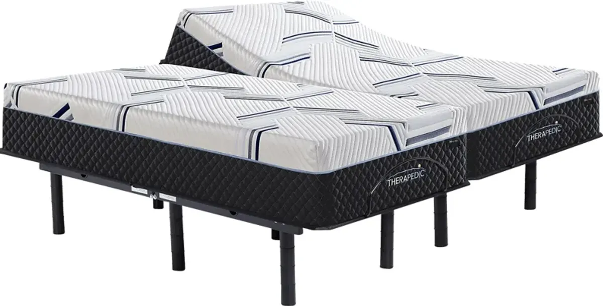 Therapedic Whexley Split King Mattress with Head Up Only Base