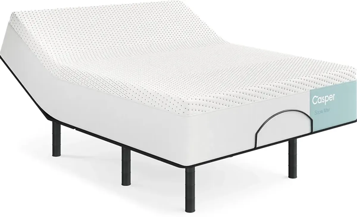 Casper Snow Max Queen Mattress with Head Up Only Base