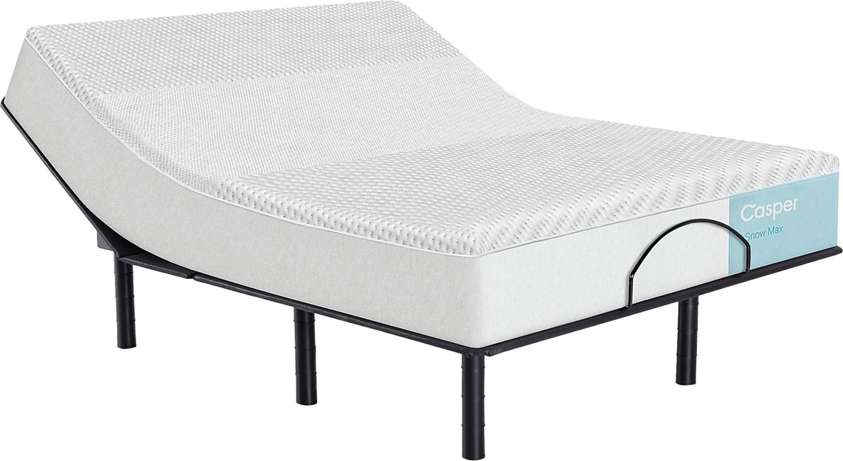 Casper Snow Max Queen Mattress with Head Up Only Base