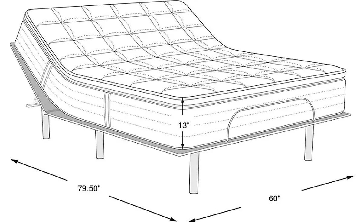 Beautyrest Select Broad Peak Medium Hybrid Queen Mattress Set with Head Up Only Base
