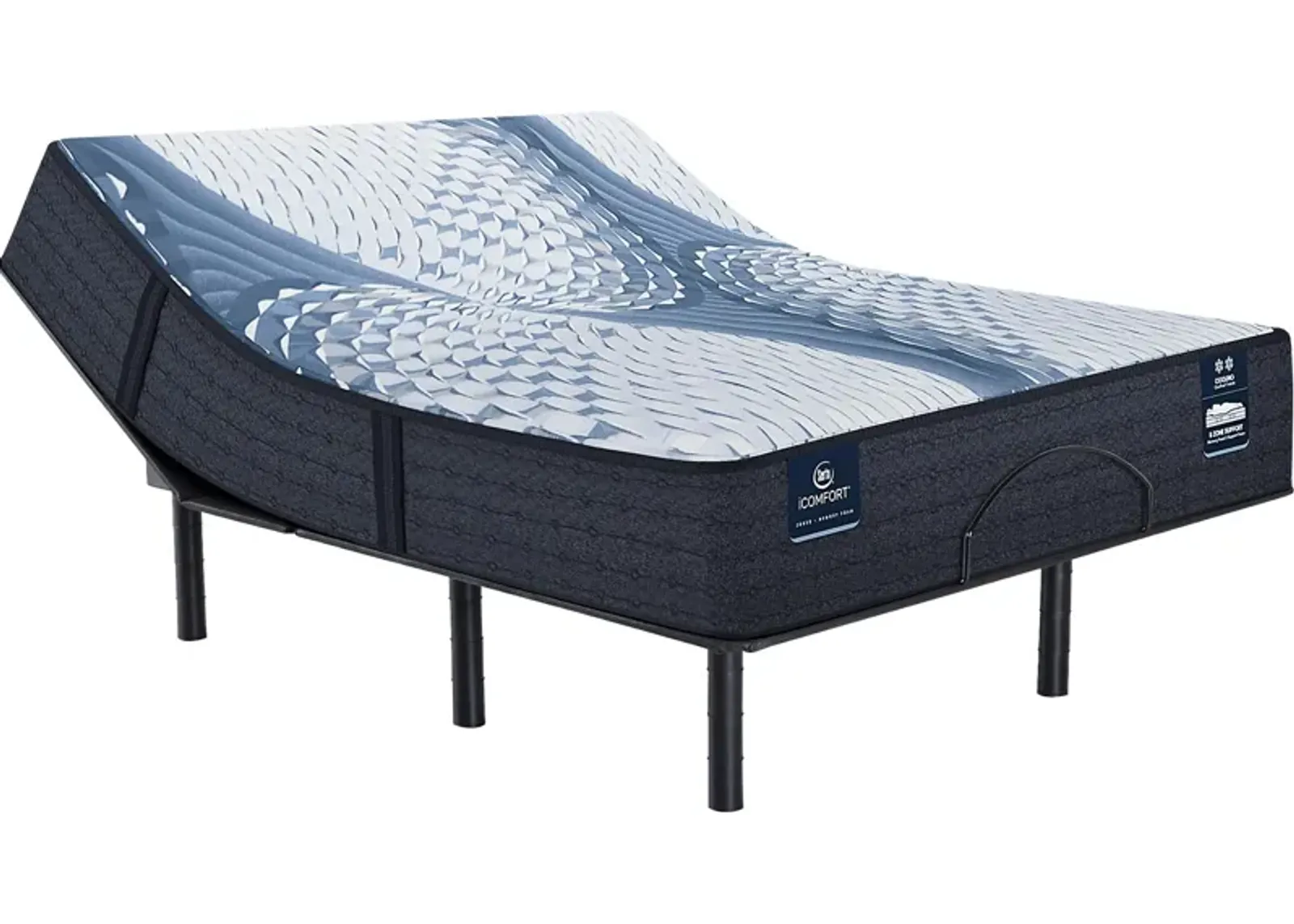 iComfort Elana Firm Queen Mattress Set with Head Up Only Base