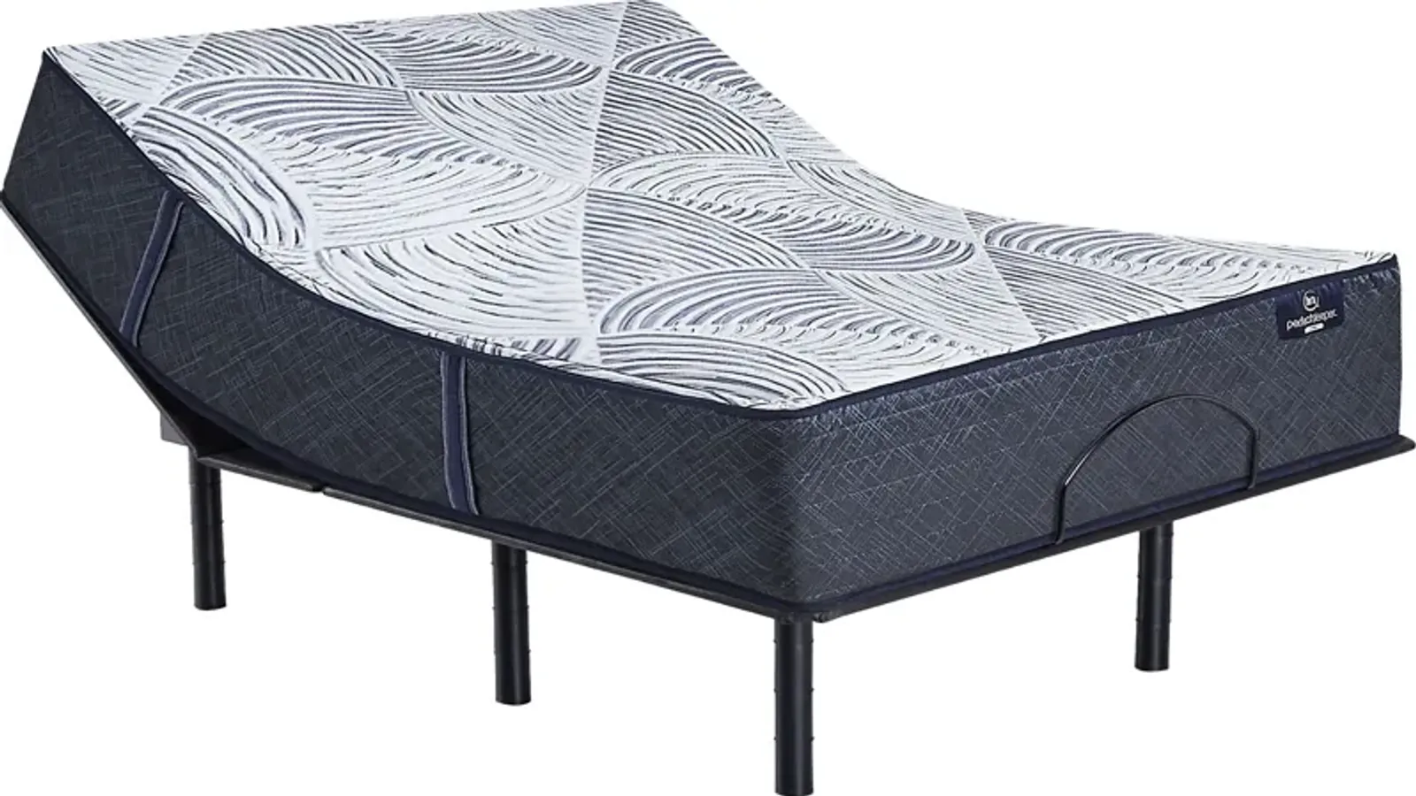 Serta Perfect Sleeper Hybrid Cobalt Serenity Queen Mattress with Head Up Only Base