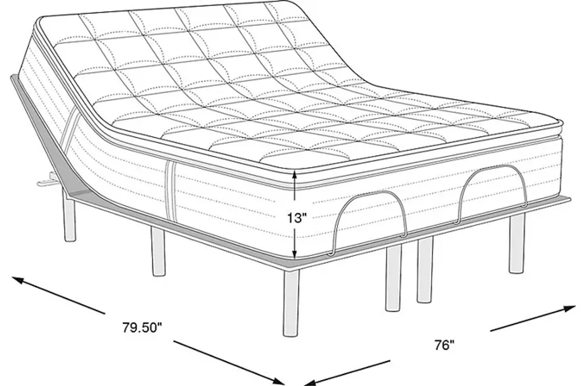 Beautyrest Select Broad Peak Medium Hybrid King Mattress Set with Head Up Only Base