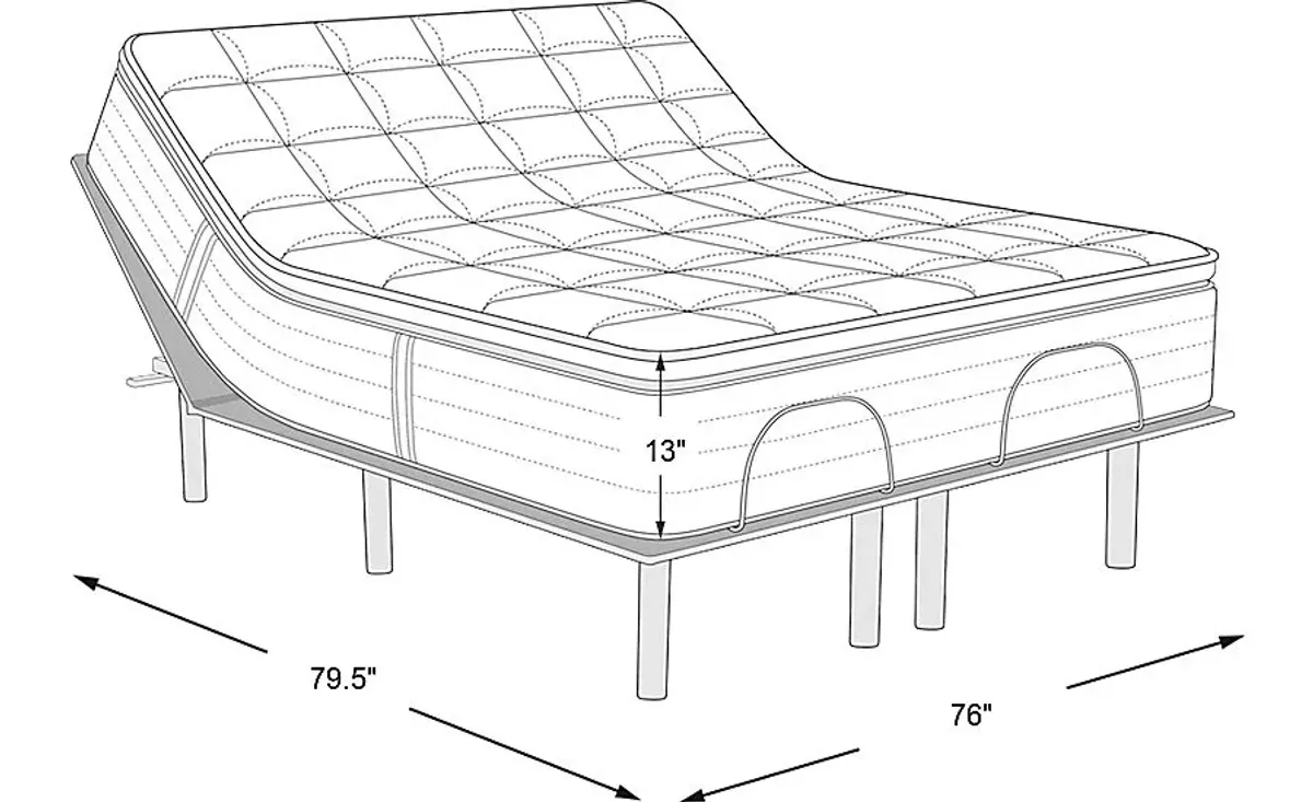 Therapedic Essence King Mattress with Head Up Only Base