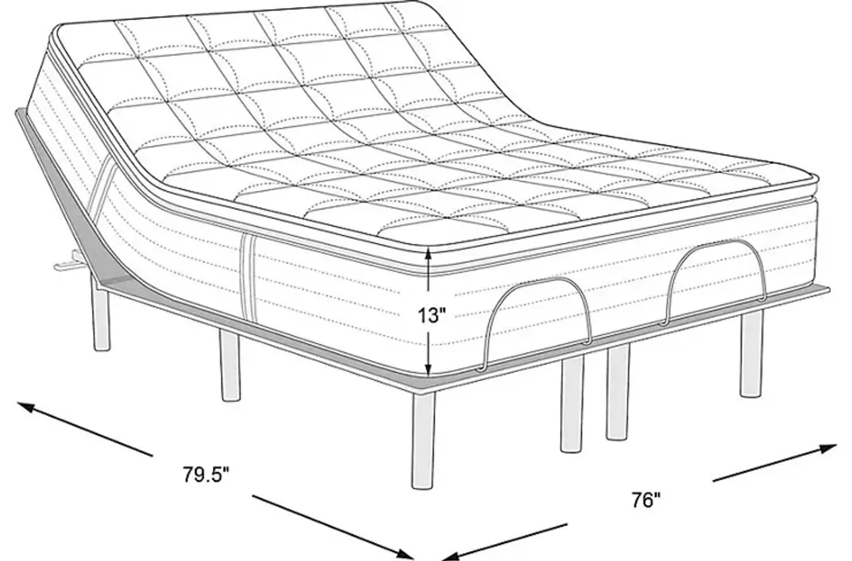 Therapedic Essence King Mattress with Head Up Only Base