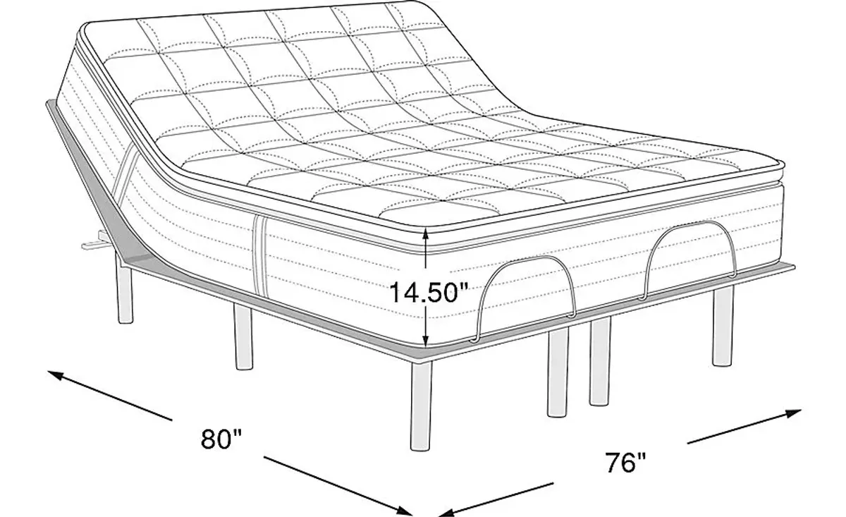 Therapedic Mystic King Mattress with Head Up Only Base