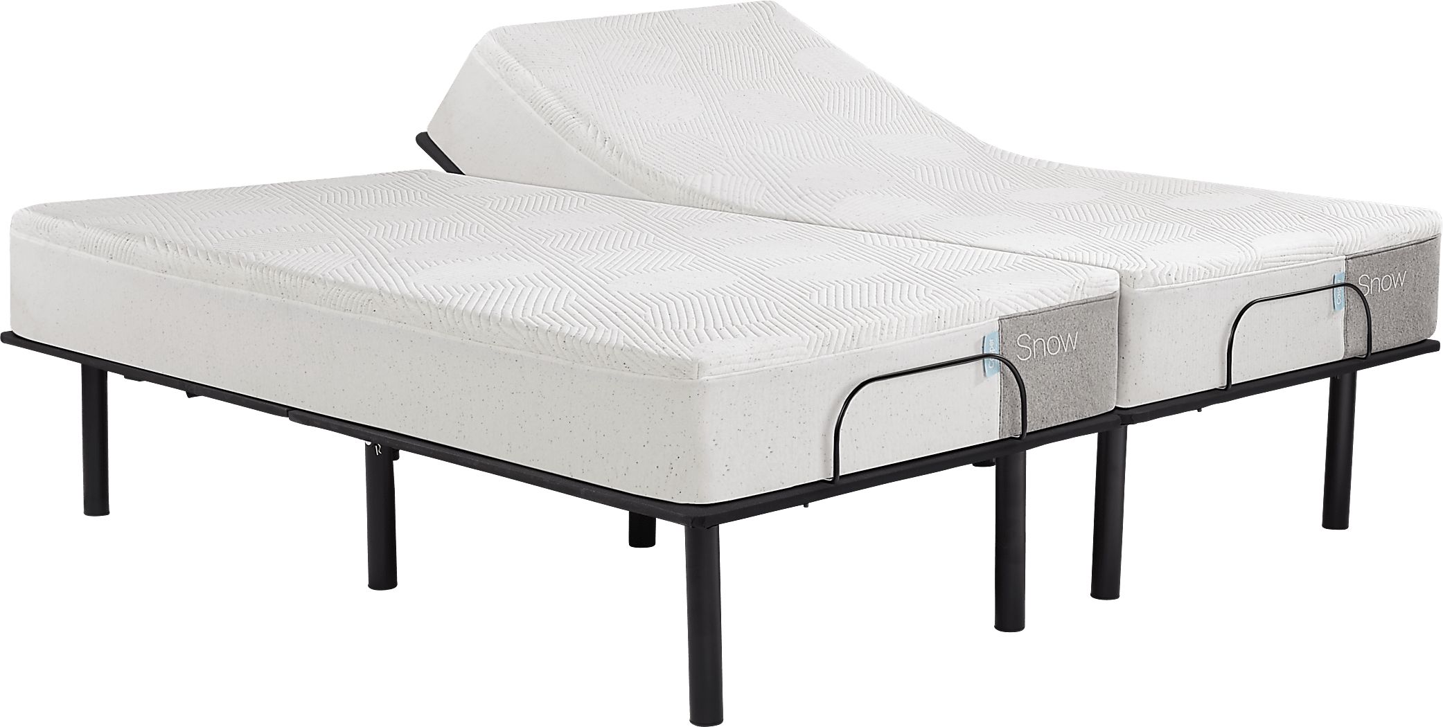 Casper Snow Split King Mattress with Head Up Only Base