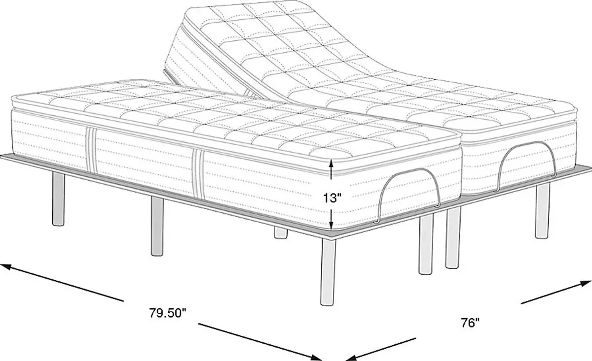 Beautyrest Select Broad Peak Medium Hybrid Split King Mattress Set with Head Up Only Base