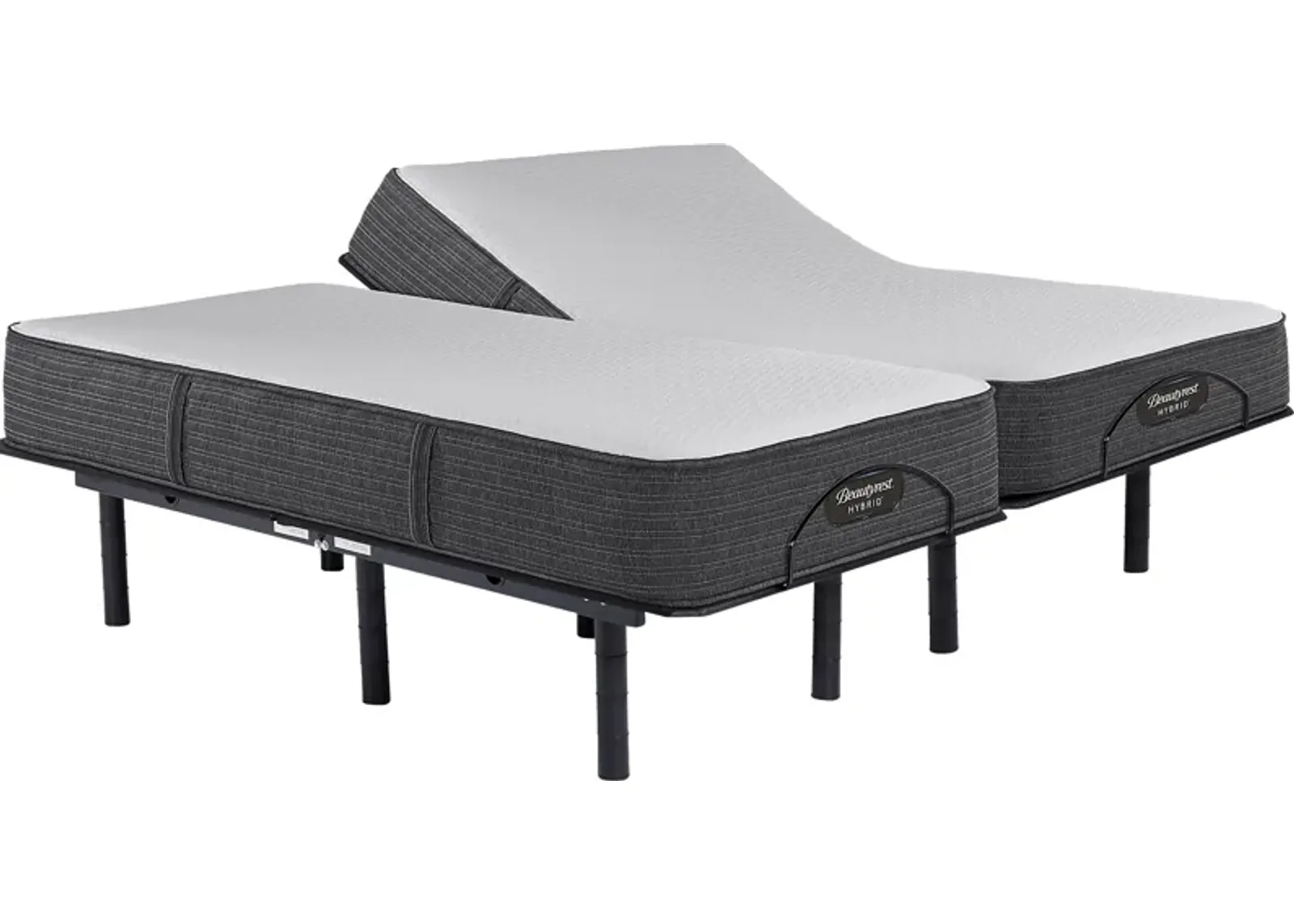 Beautyrest Select Broad Peak Medium Hybrid Split King Mattress Set with Head Up Only Base