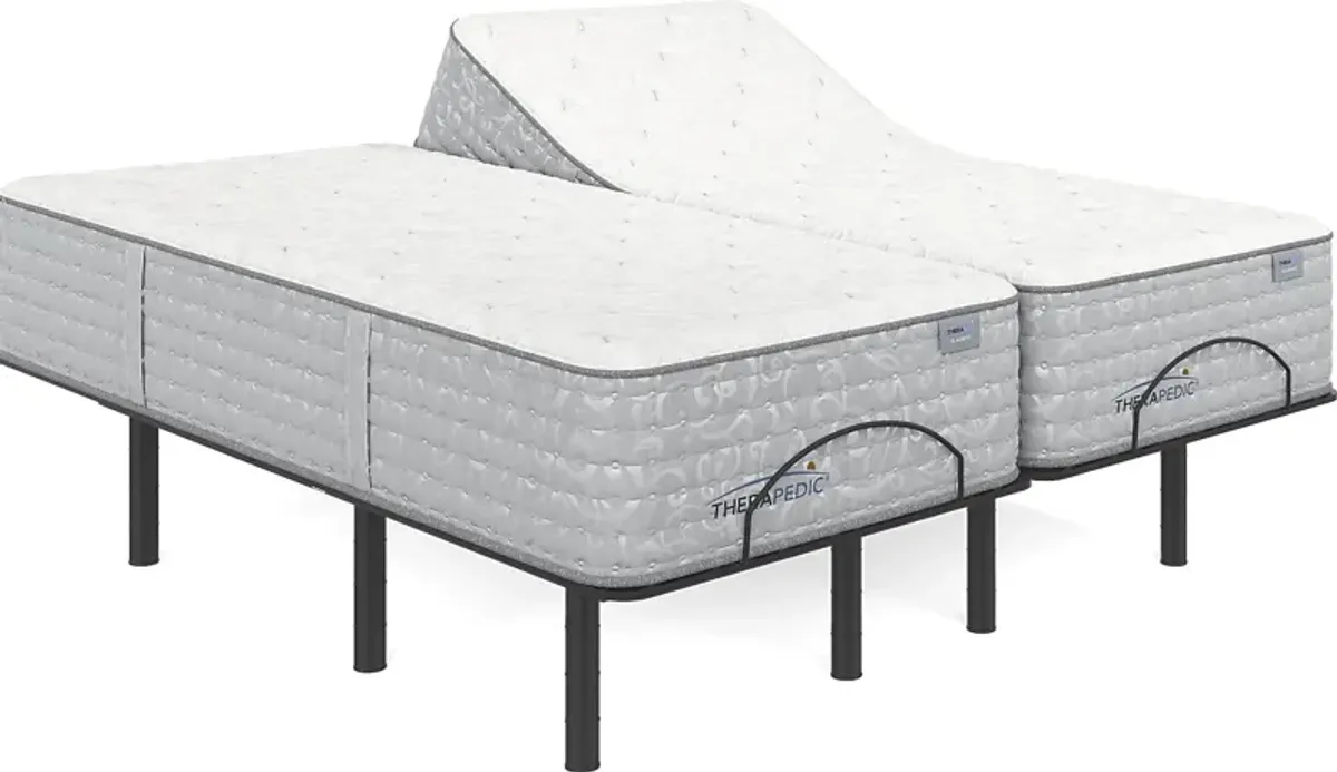 Therapedic Glassboro Split King Mattress with Head Up Only Base
