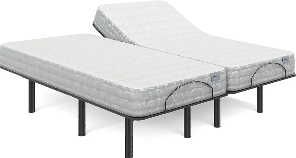 Therapedic Bahia Split King Mattress Set with Head Up Only Base