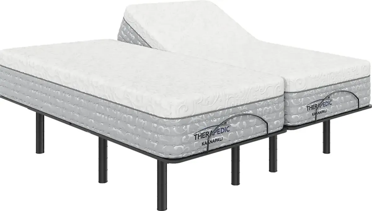 Therapedic Kaanapali Split King Mattress with Head Up Only Base
