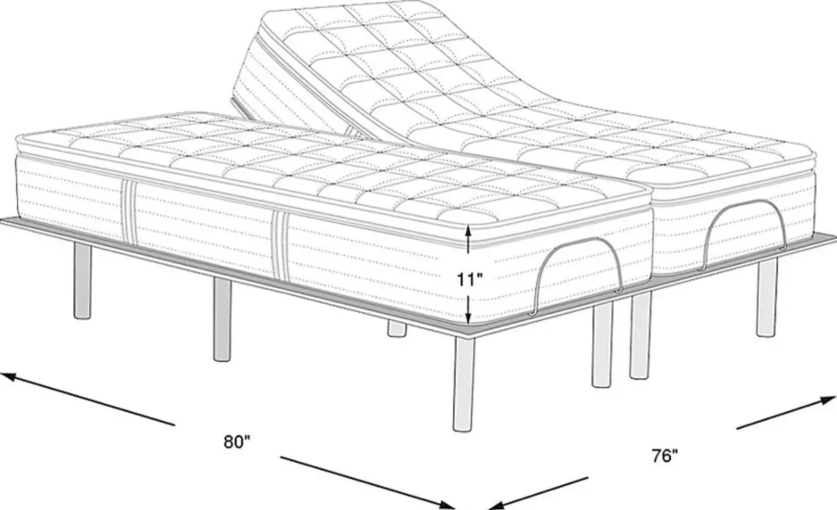 Therapedic Capella Split King Mattress with Head Up Only Base