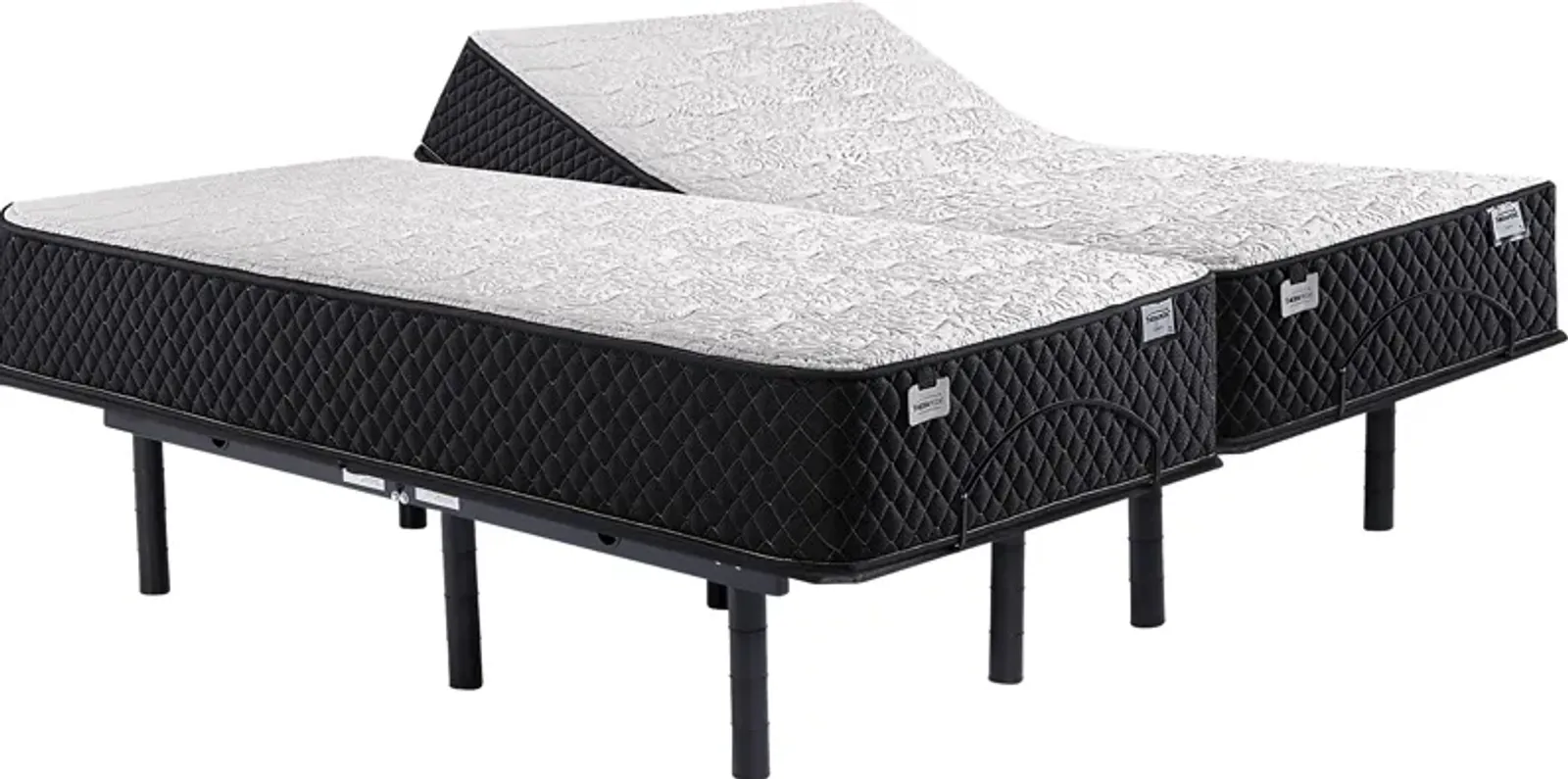 Therapedic Capella Split King Mattress with Head Up Only Base