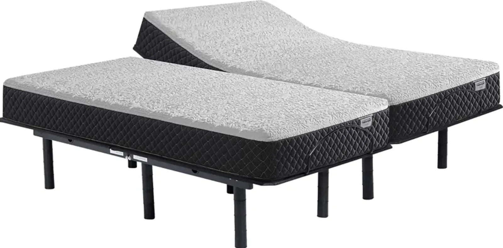 Therapedic Bravo Split King Mattress with Head Up Only Base