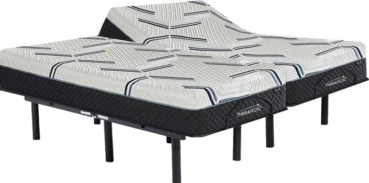 Therapedic Zenith Split King Mattress with Head Up Only Base